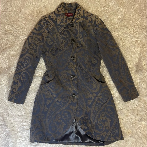 Merona Blue and Gold Paisley Coat - Picture 7 of 7